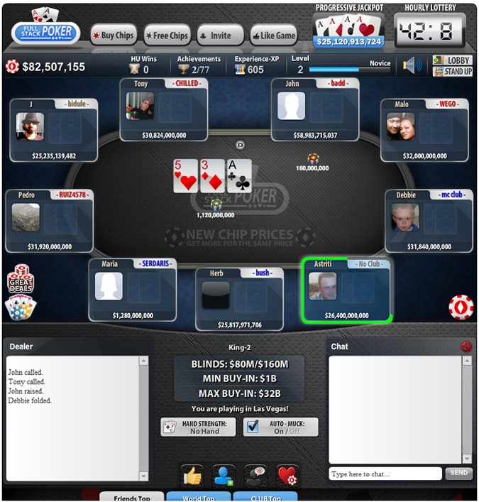 Discount chips for the Full Stack Poker Game on Facebook.